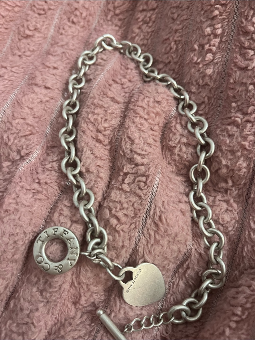 Tiffany & Co. Sterling Silver Heart Toggle Necklace - Silver